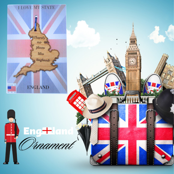 England Ornament Wood Great Britain United Kingdom Travel Souvenir - Picture 2 of 3